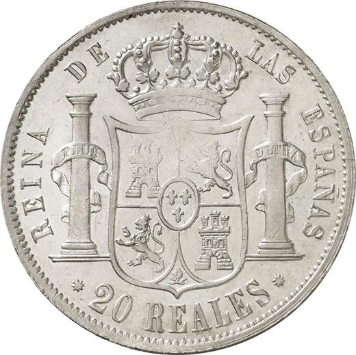Rewers monety - 20 réales 1852 Ośmioramienne gwiazdy - cena srebrnej monety - Hiszpania, Izabela II