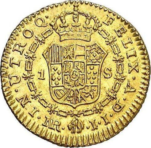 Реверс монеты - 1 эскудо 1804 года NR JJ - цена золотой монеты - Колумбия, Карл IV