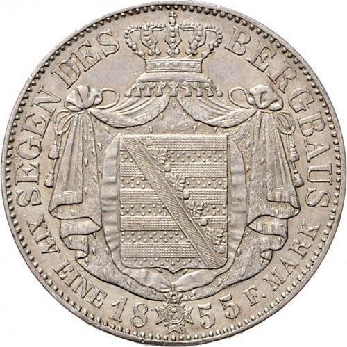 Реверс монеты - Талер 1855 года F "Горный" - цена серебряной монеты - Саксония-Альбертина, Иоганн