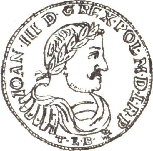 Awers monety - Ort (18 groszy) 1686 TLB "Tarcza wklęsła" Falsyfikat z epoki - cena srebrnej monety - Polska, Jan III Sobieski