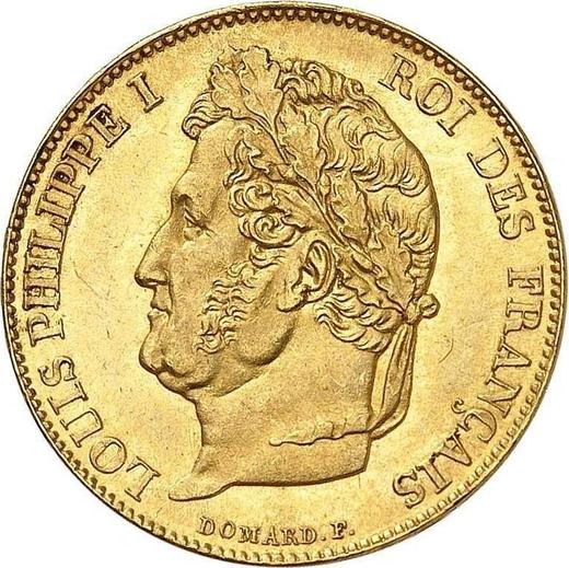 Аверс монеты - 20 франков 1848 года A "Тип 1832-1848" Париж - цена золотой монеты - Франция, Луи-Филипп I