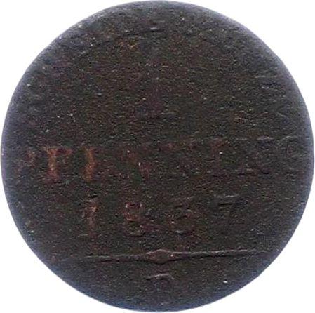 Reverso 1 Pfennig 1837 D - valor de la moneda  - Prusia, Federico Guillermo III