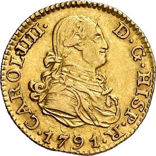 Аверс монеты - 1/2 эскудо 1791 года M MF - цена золотой монеты - Испания, Карл IV