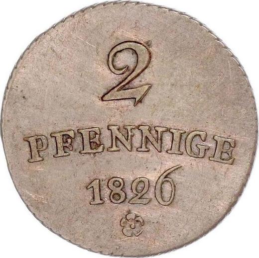 Reverse 2 Pfennig 1826 -  Coin Value - Saxe-Weimar-Eisenach, Charles Augustus