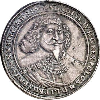Аверс монеты - Талер 1636 года II "Гданьск" Дата над гербом - цена серебряной монеты - Польша, Владислав IV