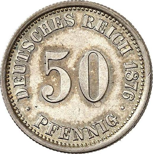 Аверс монеты - 50 пфеннигов 1876 года F "Тип 1875-1877" - цена серебряной монеты - Германия, Германская Империя