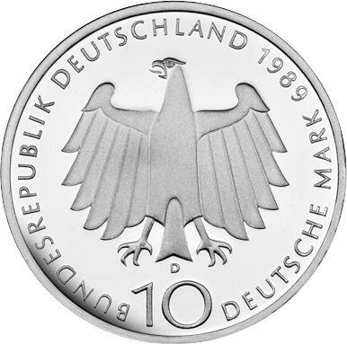 Reverse 10 Mark 1989 D "Bonn" - Silver Coin Value - Germany, FRG