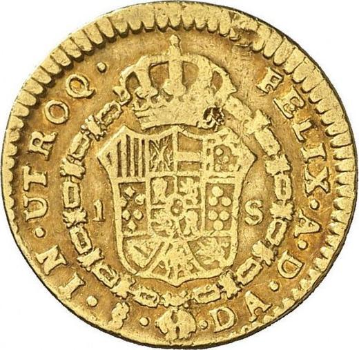 Реверс монеты - 1 эскудо 1776 года So DA - цена золотой монеты - Чили, Карл III