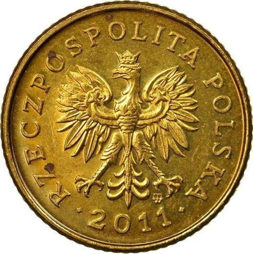 Аверс монеты - 1 грош 2011 года MW - цена  монеты - Польша, III Республика после деноминации