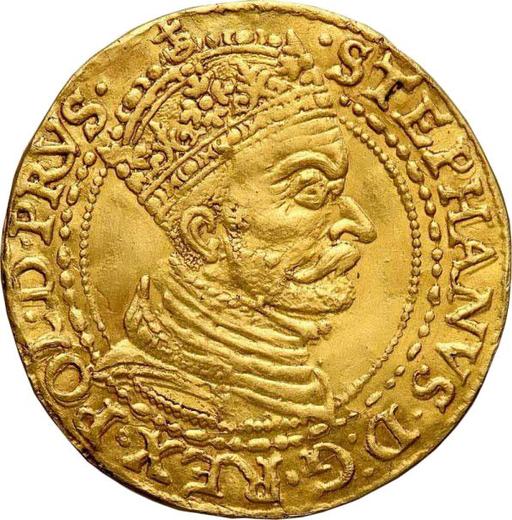 Anverso Ducado 1581 "Gdańsk" - valor de la moneda de oro - Polonia, Esteban I Báthory