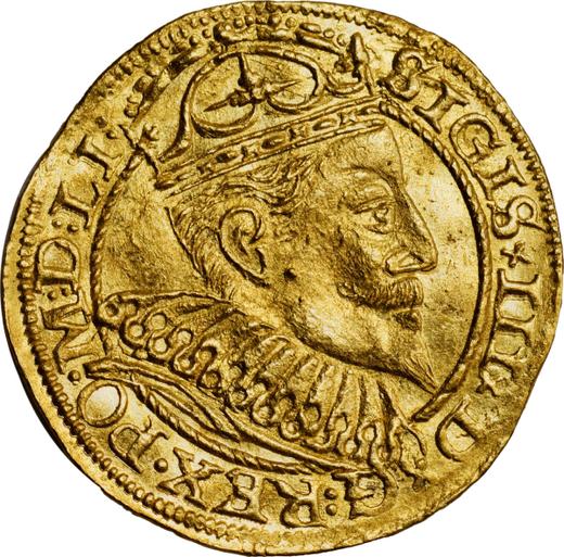 Аверс монеты - Дукат 1599 года "Рига" - цена золотой монеты - Польша, Сигизмунд III Ваза