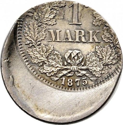 Аверс монеты - 1 марка 1873-1887 года "Тип 1873-1887" Смещение штемпеля - цена серебряной монеты - Германия, Германская Империя