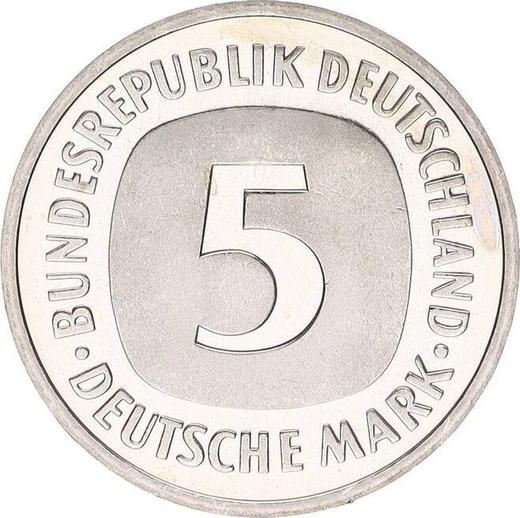 Anverso 5 marcos 2000 J - valor de la moneda  - Alemania, RFA