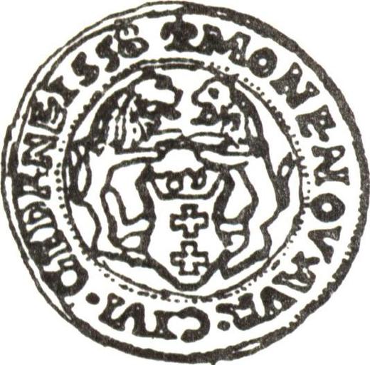Реверс монеты - Дукат 1558 года "Гданьск" - цена золотой монеты - Польша, Сигизмунд II Август