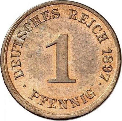Аверс монеты - 1 пфенниг 1897 года J "Тип 1890-1916" - цена  монеты - Германия, Германская Империя