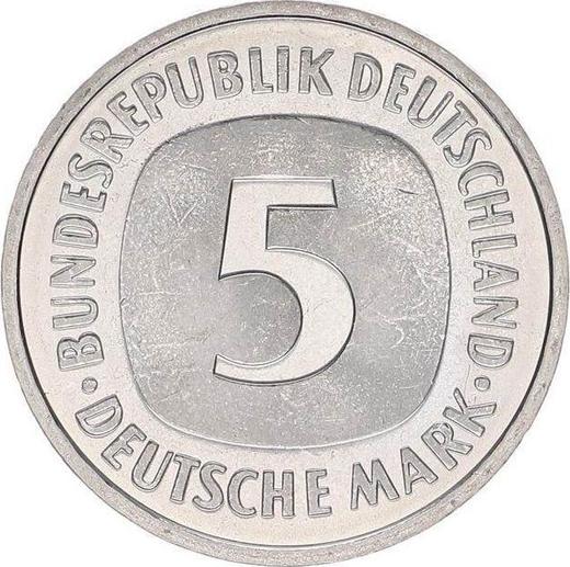 Аверс монеты - 5 марок 1996 года F - цена  монеты - Германия, ФРГ