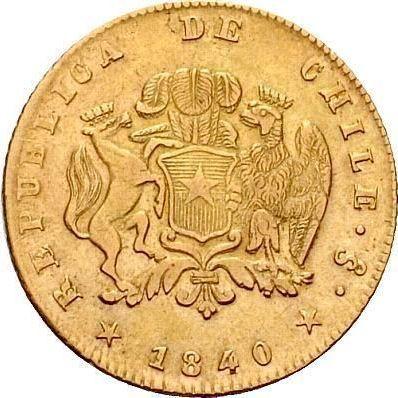 Аверс монеты - 2 эскудо 1840 года So IJ - цена золотой монеты - Чили, Республика