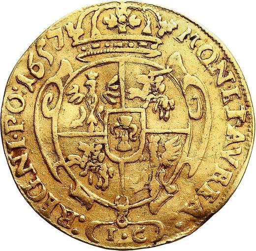 Реверс монеты - 2 дуката 1657 года IT IC - цена золотой монеты - Польша, Ян II Казимир