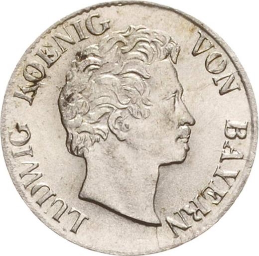 Awers monety - 1 krajcar 1829 - cena srebrnej monety - Bawaria, Ludwik I