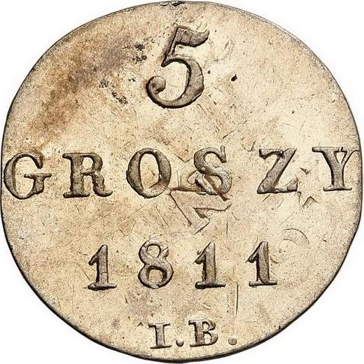 Rewers monety - 5 groszy 1811 IB - cena srebrnej monety - Polska, Księstwo Warszawskie