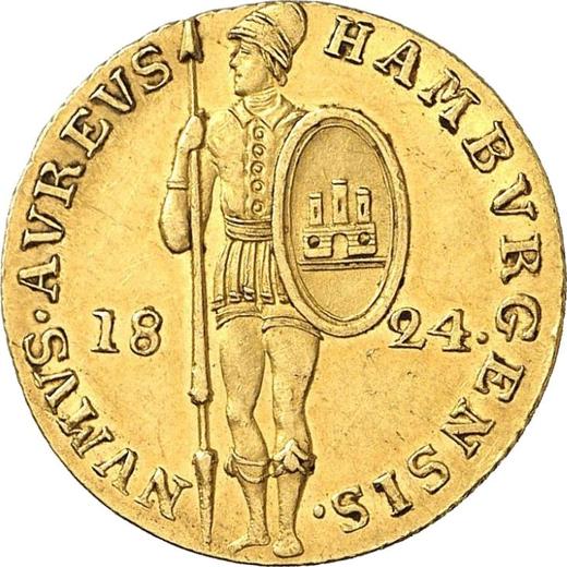 Аверс монеты - Дукат 1824 года - цена  монеты - Гамбург, Вольный город