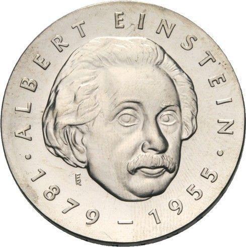 Аверс монеты - 5 марок 1979 года "Эйнштейн" - цена  монеты - Германия, ГДР