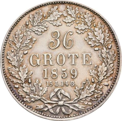 Rewers monety - 36 grote 1859 "Typ 1840-1859" - cena srebrnej monety - Brema, Wolne miasto