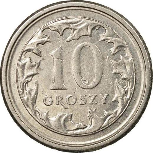 Реверс монеты - 10 грошей 2010 года MW - цена  монеты - Польша, III Республика после деноминации