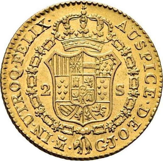 Reverse 2 Escudos 1816 M GJ - Gold Coin Value - Spain, Ferdinand VII