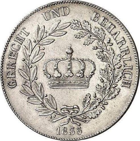 Реверс монеты - Талер 1835 года - цена серебряной монеты - Бавария, Людвиг I