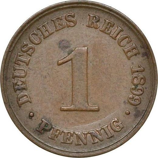 Аверс монеты - 1 пфенниг 1899 года A "Тип 1890-1916" - цена  монеты - Германия, Германская Империя