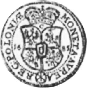 Rewers monety - Dwudukat 1685 - cena złotej monety - Polska, Jan III Sobieski
