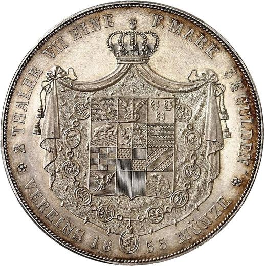 Reverso 2 táleros 1855 A - valor de la moneda de plata - Anhalt-Bernburg, Alejandro Carlos