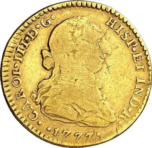 Аверс монеты - 2 эскудо 1777 года Mo FM - цена золотой монеты - Мексика, Карл III