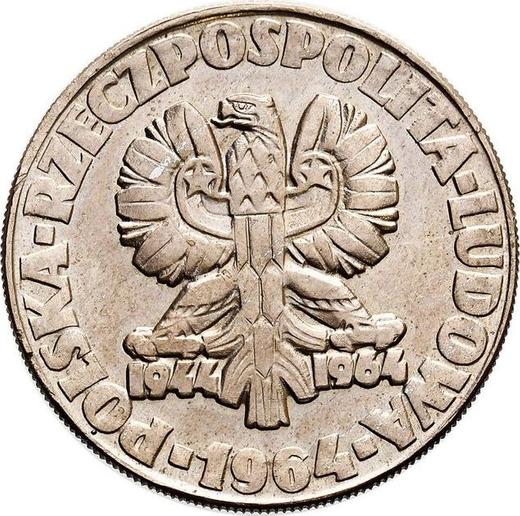 Аверс монеты - Пробные 10 злотых 1964 года WK "Женщина с колосьями" Медно-никель - цена  монеты - Польша, Народная Республика