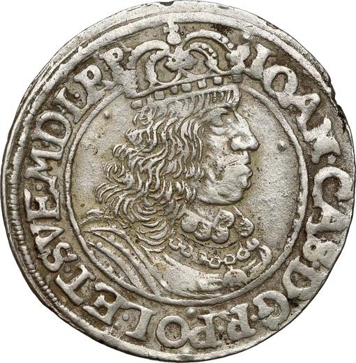 Аверс монеты - Орт (18 грошей) 1660 года HDL "Торунь" - цена серебряной монеты - Польша, Ян II Казимир