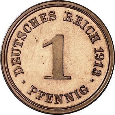 Anverso 1 Pfennig 1913 E "Tipo 1890-1916" - valor de la moneda  - Alemania, Imperio alemán