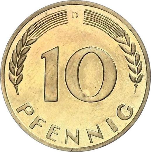Аверс монеты - 10 пфеннигов 1949 года D "Bank deutscher Länder" - цена  монеты - Германия, ФРГ