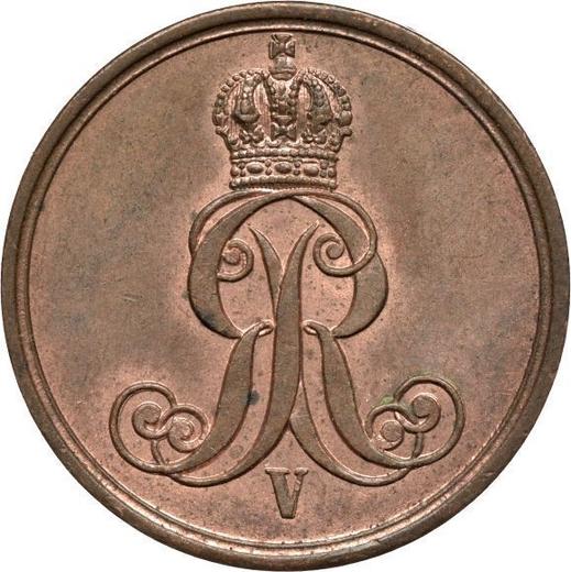 Anverso 1 Pfennig 1860 B - valor de la moneda  - Hannover, Jorge V