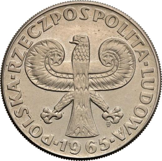 Аверс монеты - Пробные 10 злотых 1965 года MW "Колонна Сигизмунда" 31 мм Медно-никель - цена  монеты - Польша, Народная Республика