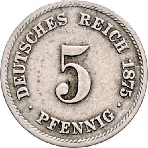 Avers 5 Pfennig 1874-1889 "Typ 1874-1889" Incuse - Münze Wert - Deutschland, Deutsches Kaiserreich