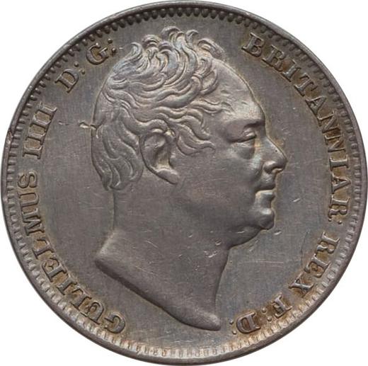 Anverso 4 peniques (Groat) 1836 "Maundy" - valor de la moneda de plata - Gran Bretaña, Guillermo IV