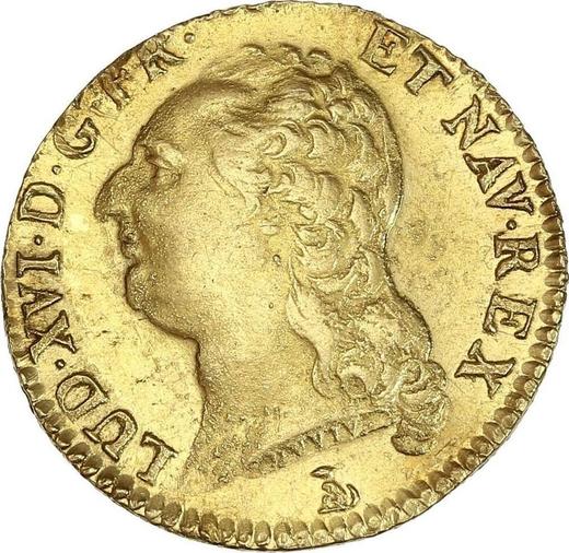 Аверс монеты - Луидор 1787 года T Нант - цена золотой монеты - Франция, Людовик XVI