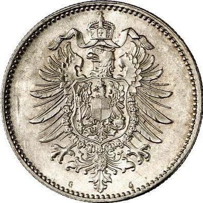 Reverso 1 marco 1880 G "Tipo 1873-1887" - valor de la moneda de plata - Alemania, Imperio alemán