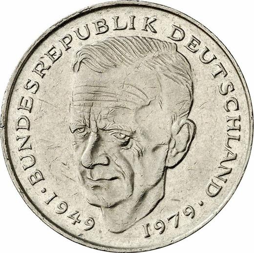 Obverse 2 Mark 1993 A "Kurt Schumacher" -  Coin Value - Germany, FRG