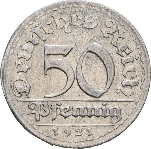 Anverso 50 Pfennige 1921 D - valor de la moneda  - Alemania, República de Weimar