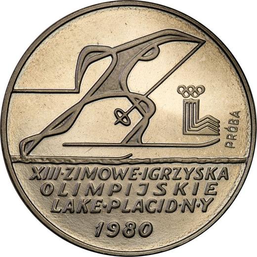 Revers Probe 200 Zlotych 1980 MW "Lake Placid'80 Olympiade" Nickel Ohne Fackel - Münze Wert - Polen, Volksrepublik Polen