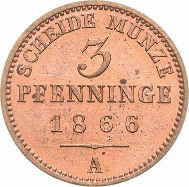 Reverse 3 Pfennig 1866 A -  Coin Value - Prussia, William I