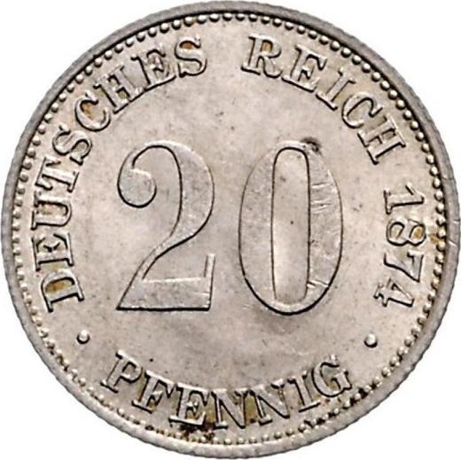 Аверс монеты - 20 пфеннигов 1874 года E "Тип 1873-1877" - цена серебряной монеты - Германия, Германская Империя