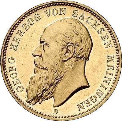 Anverso 20 marcos 1905 D "Sajonia-Meiningen" - valor de la moneda de oro - Alemania, Imperio alemán